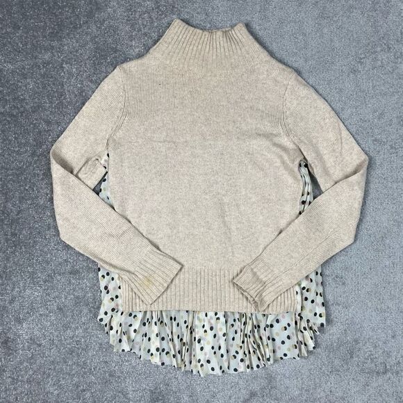 Anthropologie Apres Fete Turtleneck Moth Sweater Pullover Polka Dot Layered XS - Picture 1 of 4